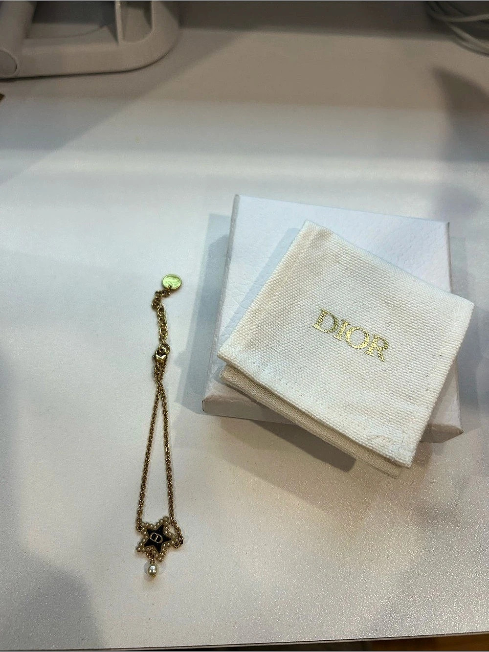 Christian Dior Navy Star Gold Bracelet